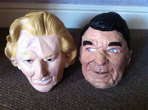 Vintage Cesar 1980s Ronald Reagan And Margaret Thatcher Fancy Dress Masks 1778659914