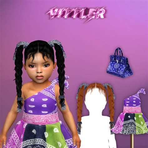 Vittler — New Bandana Look Sims 4 Mother Daughter Look