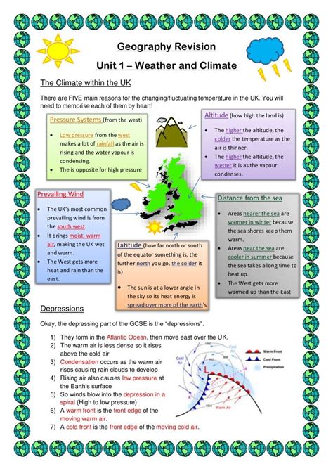 Igcse Geography Paper 2 Revision - Geography revision weather and climate