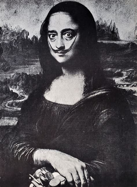 Salvador Dali As Mona Lisa Pop Art Pose Classic Flamboyant Great Fan