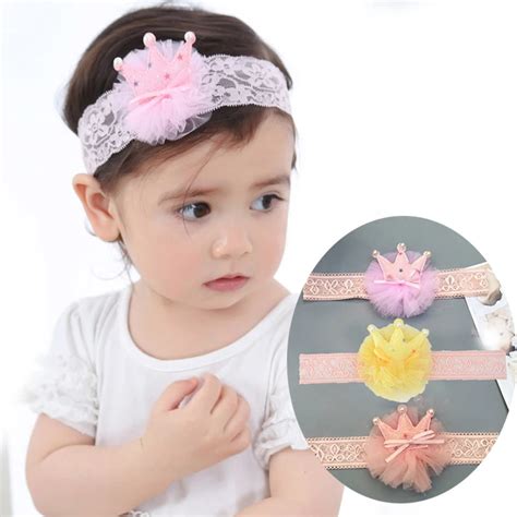 Lace Newborn Baby Headband Girl Hair Accessories Cute Crown Bowknot