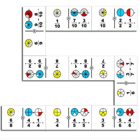 Domino Gigante De Fracciones Restas Juegos Didacticos Domino