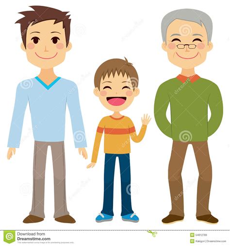 Three Generation Men Stock Vector Image 54812789