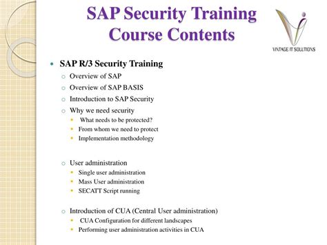 Ppt Sap Security Course Content Sap Security Training In Pune