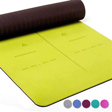 heathyoga eco friendly non slip yoga mat body alignment system sgs certified tpe material