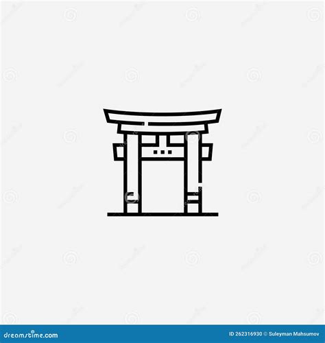 Shrine Vector Icon Sign Symbol Stock Vector Illustration Of