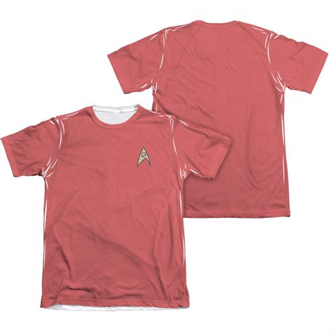 Star Trek Tos Engineering Two Sided Costume Red Sublimation T Shirt