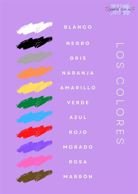 Los Colores Español Con Arte