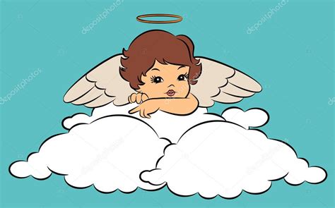 Vintage Cartoon Little Angel Stock Vector By ©pugovica88 7554333