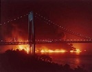 verrazano bridge fire | View from Bay Ridge, Brooklyn, most likely ...