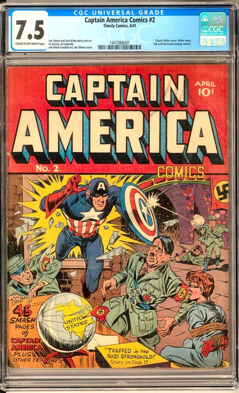 Captain America Comics 2 Cgc 75 C Ow Classic Hitler Cover 1st Round