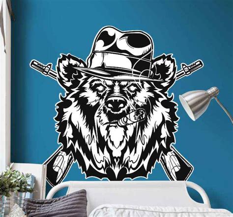 Everybody gangsta until theresa gets a gun. Gangster bear vintage decal - TenStickers