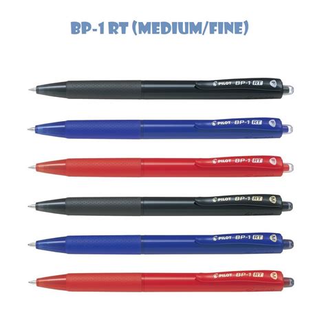 Pilot Bp 1 Rt Retractable Ball Point Pen With Rubber Grip Redblue