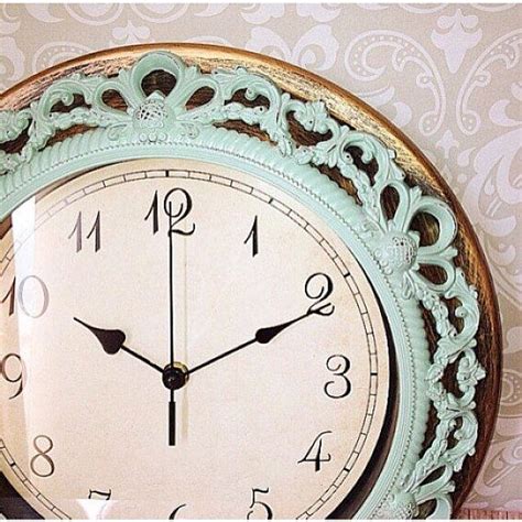 Shabby Chic Wall Clock In Mint Or Any Color Ornate Home Decor