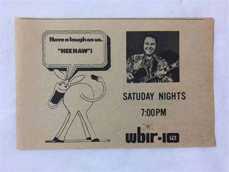 1972 Wbir Tv Show Ad ~ Hee Haw Have A Laugh On Us ~ Roy Clark Ebay
