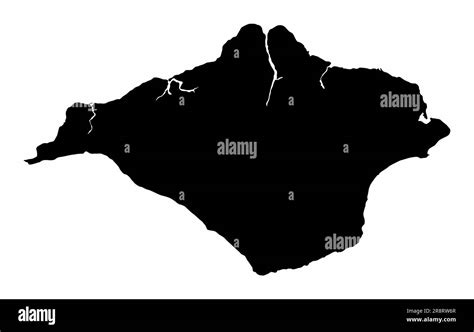 Isle Of Wight Map Silhouette Isolated On White Background Stock Vector