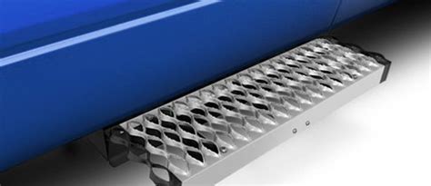 Travelling in a pickup truck poses unique problems when gear and supplies must be left in the truck bed. Folding Steps Make It Easier To Reach Your Pickup Bed