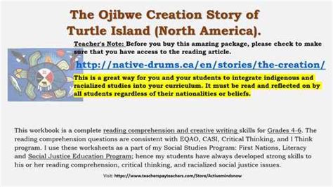 The Ojibwe Creation Story Of Turtle Island North America By