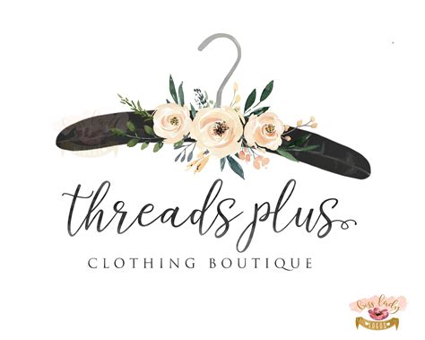 The Logo For Threadsplus Clothing Boutique With Flowers And Leaves On