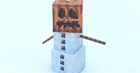 Minecraft Snow Golem Removable Pumpkin Head Textured And Articulate