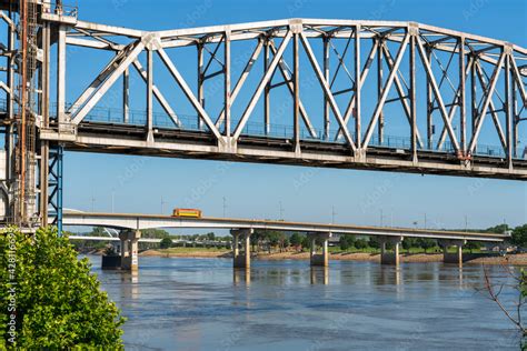 Junction Bridge Over Arkansas River In Little Rock Arkansas Usa