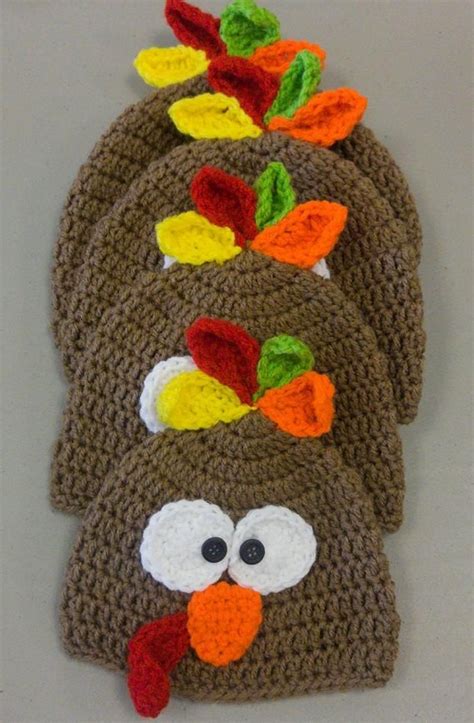 Baby Thanksgiving Hat Baby Turkey Hat Crocheted Turkey Etsy Gorros