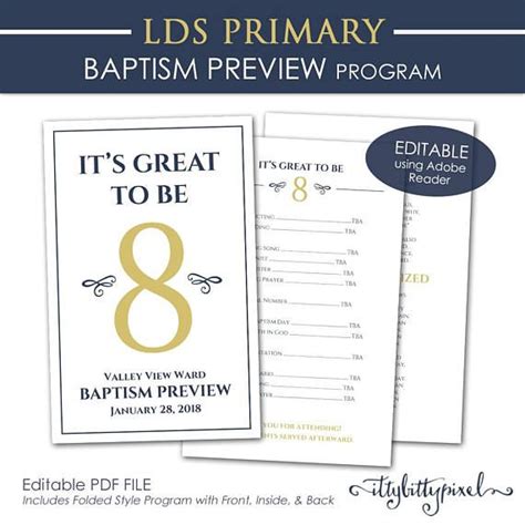 Lds Baptism Preview Program Primary Its Great To Be 8 Lds Baptism