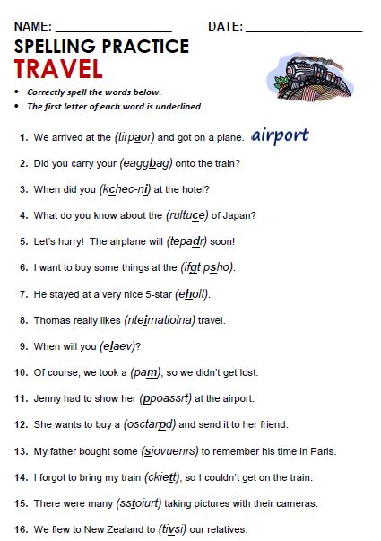 Travel Vocabulary English Pdf