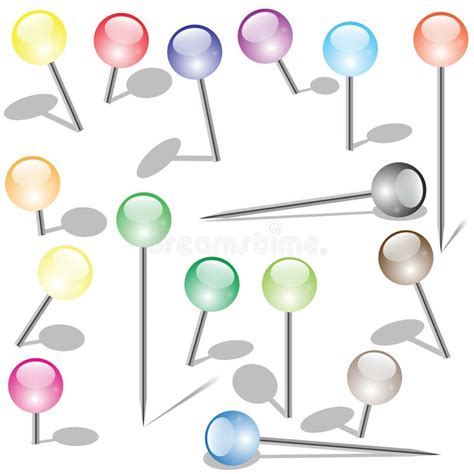 Collection Of Colored Pins Stock Photo Image Of Closeup 34967182