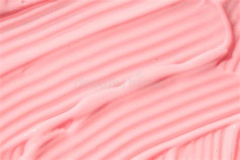 Creamy Pink Skincare Lotion Mousse Product Closeup Peach Cream
