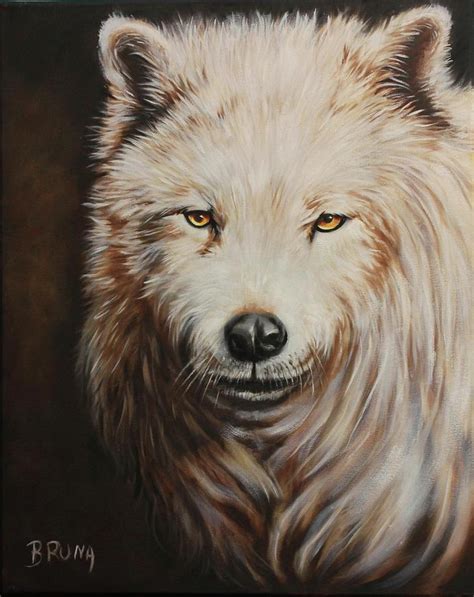 Arctic Wolf Portrait Painting By Bruna Christian Fine Art America