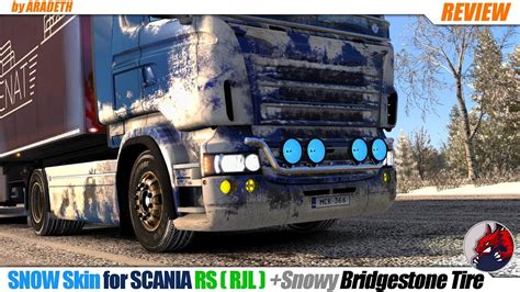 Ets2 133 Snow Skin For Scania Rs Rjl Snowy Bridgestone Tire By
