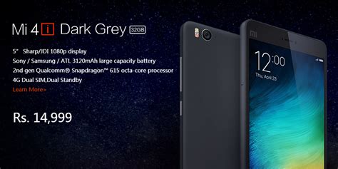 Xiaomi Mi 4i 32gb Launched In India In Dark Grey Color Priced At Rs