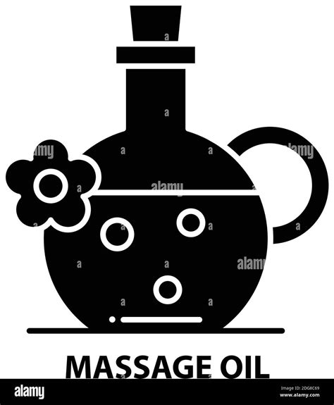 Massage Oil Icon Black Vector Sign With Editable Strokes Concept Illustration Stock Vector