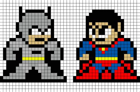 Batman Vs Superman Pixel Art Pixel Art Superman Batman 8bit Superhero