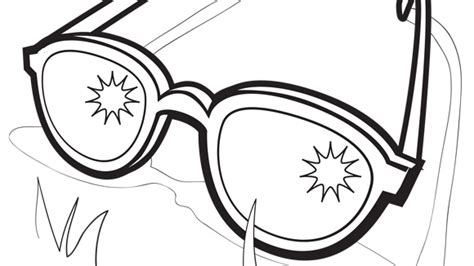 Sunglasses Coloring Page Template Sketch Coloring Page