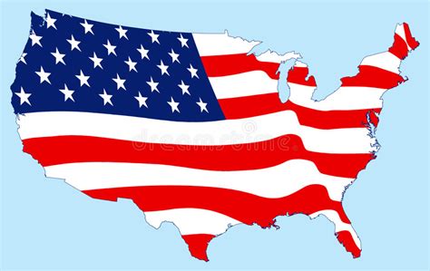 United States Map With Flag Stock Vector Illustration Of Identity