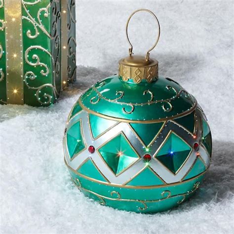 Shop tool sets, paints, electrical & more. Fiber Optic LED Green Ornament | Outdoor christmas ...