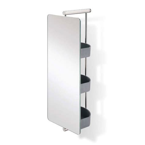Bathroom Mirror Waldorf Polished Ss Swivel Mirror With Shelves By