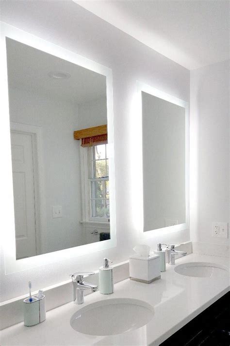 Side Lighted Led Bathroom Vanity Mirror 32 X 48 Rectangular