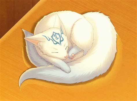 White Fox Anime Illustration Hd Wallpaper Wallpaper Flare