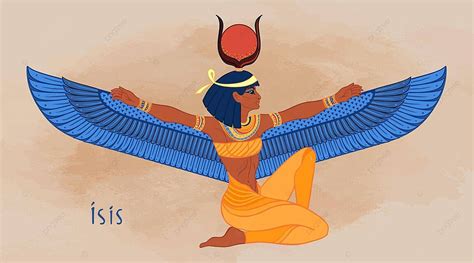 Winged Goddess Isis Protects Women And Children In Egyptian Mythology