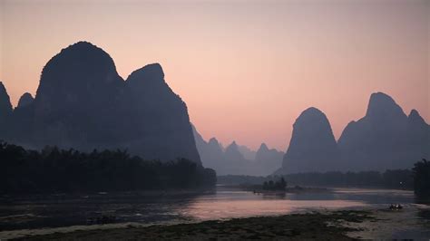Li River At Sunset Xingping Yangshuo Guangxi Stock Footage Sbv