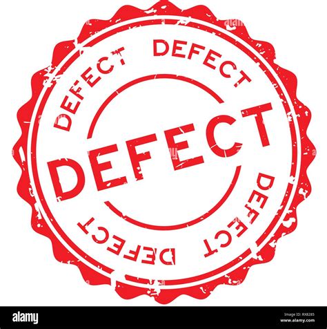 Grunge Red Defect Word Round Rubber Seal Stamp On White Background