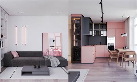 A Striking Example Of Interior Design Using Pink And Grey