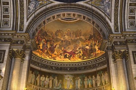 Interiors And Details Of La Madeleine Church Paris France Editorial