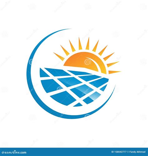 Solar Panels Logo House And Sun Template Stock Vector Illustration Of