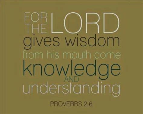 Proverbs 26 7 For The Lord Gives Wisdom From His Mouth Come Knowledge