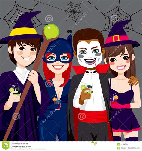 Halloween Adult Party Stock Vector Illustration Of African 61092759