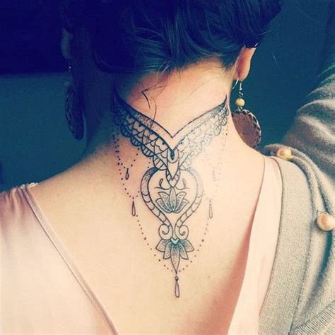 Lace Tattoo On Neck Back Of Neck Tattoo Neck Tattoos Women Best